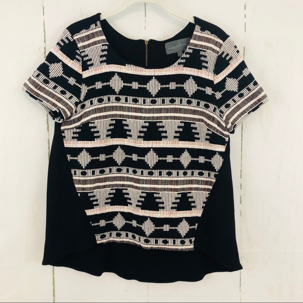 Sunday in Brooklyn Aztec black shell top